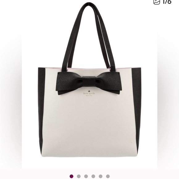 kate spade Handbags - Kate Spade Elegant Black and Cream Tote